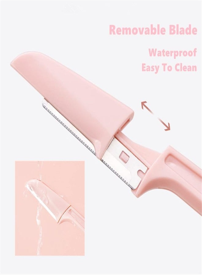 DAVALBA Eyebrow Razor For Women - Instant & Painless Facial Hair Removal Tool | Reusable Face Razor For Eyebrows, Upper Lip, Forehead, Chin, Peach Fuzz & Sideburns | Precision Dermaplaning Tool For Smooth, Glowing Skin (Multicolor,Pack Of 3) - Image 3